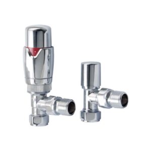 Elijah Chrome Angled Thermostatic Radiator Valve Set