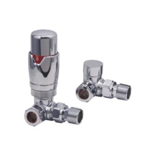 Elijah Chrome Corner Thermostatic Radiator Valve Set
