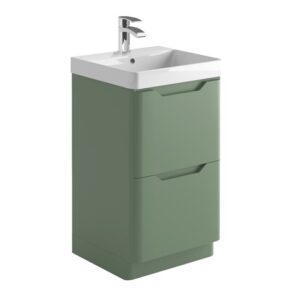 Elijah Lily Matt Sage Green 500mm Floorstanding Vanity Unit