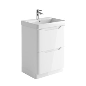 Elijah Lily Gloss White 600mm Floorstanding Vanity Unit