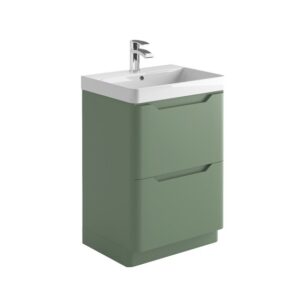 Elijah Lily Matt Sage Green 600mm Floorstanding Vanity Unit