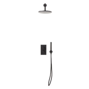 Elijah Concealed Matt Black Shower Kit