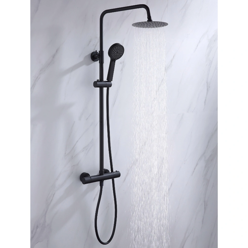 AquaSan Motion Matt Black Exposed Shower Kit
