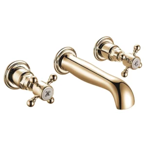 BRASS007 Harrogate Brass Wall Mounted Basin Mixer