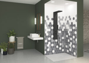 Kinewall Grey Monochrome Shower Wall Panel