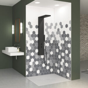 Kinewall Grey Monochrome Shower Wall Panel