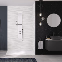 Kinewall White Waves Shower Wall Panel