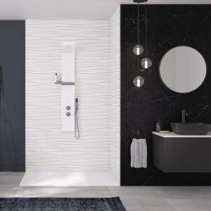 Kinewall White Waves Shower Wall Panel