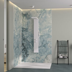 Kinewall Blue/Grey Marble Shower Wall Panel