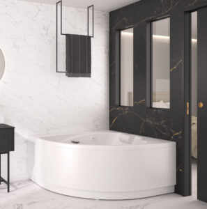 Kinewall Black & Copper Shower Wall Panel