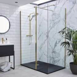 Kartell Ottone 700mm Brushed Brass Wetroom Screen