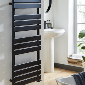 Kartell Memphis 600x1200mm Matt Black Designer Towel Radiator