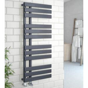 Kartell Oregon 500x1180mm Matt Black Designer Towel Radiator