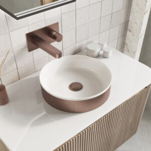 Elijah Design Fluted Brushed Bronze 360mm Countertop Basin