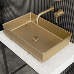 Elijah Form Metal Brushed Brass 526x346mm Countertop Basin