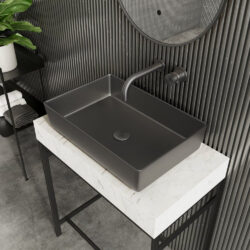 Elijah Form Metal Gunmetal 526x346mm Countertop Basin