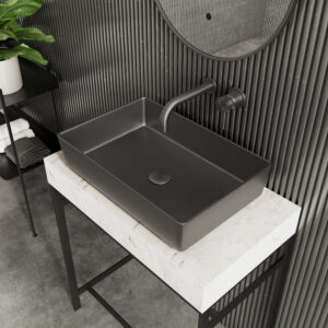Elijah Form Metal Gunmetal 526x346mm Countertop Basin