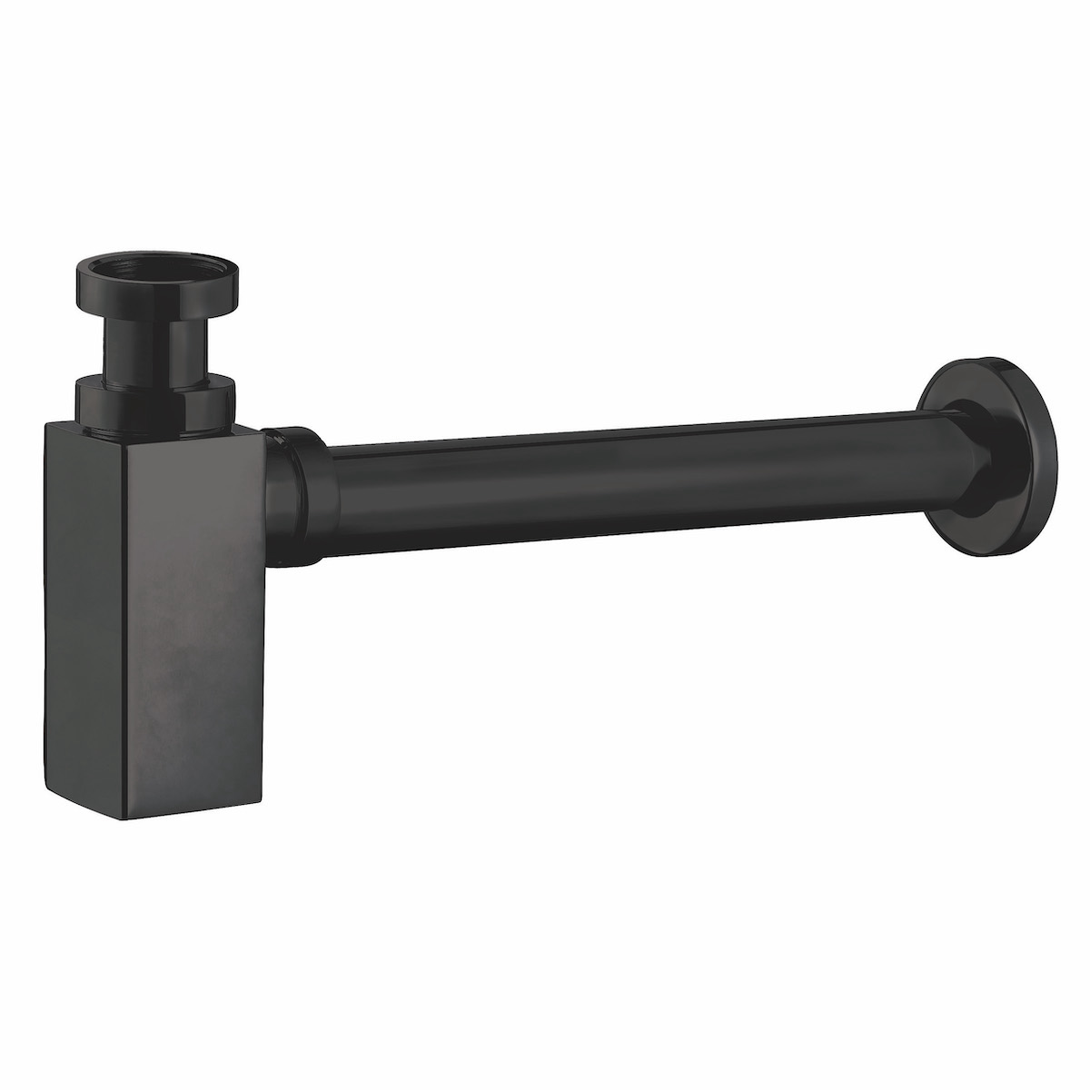 Elijah Matt Black Square 1 1/4" Bottle Trap