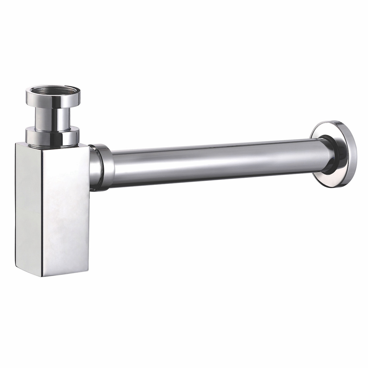 Elijah Square Chrome 1 1/4" Bottle Trap