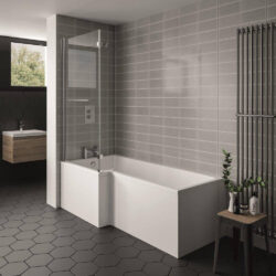 KLB Essential Tau 1700x850mm Left Hand L Shaped Shower Bath