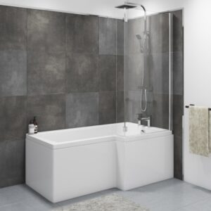 KLB Essential Tau 1700x850mm Right Hand L Shaped Shower Bath