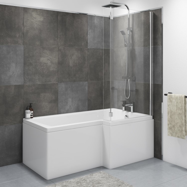 KLB Essential Tau 1700x850mm Right Hand L Shaped Shower Bath