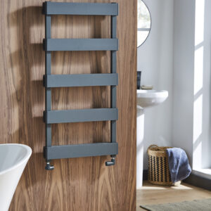 Kartell Banff 1400x500mm Textured Grey Designer Towel Radiator