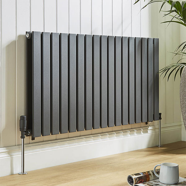 Kartell Boston Double Panel 600x1470mm Matt Anthracite Horizontal Radiator