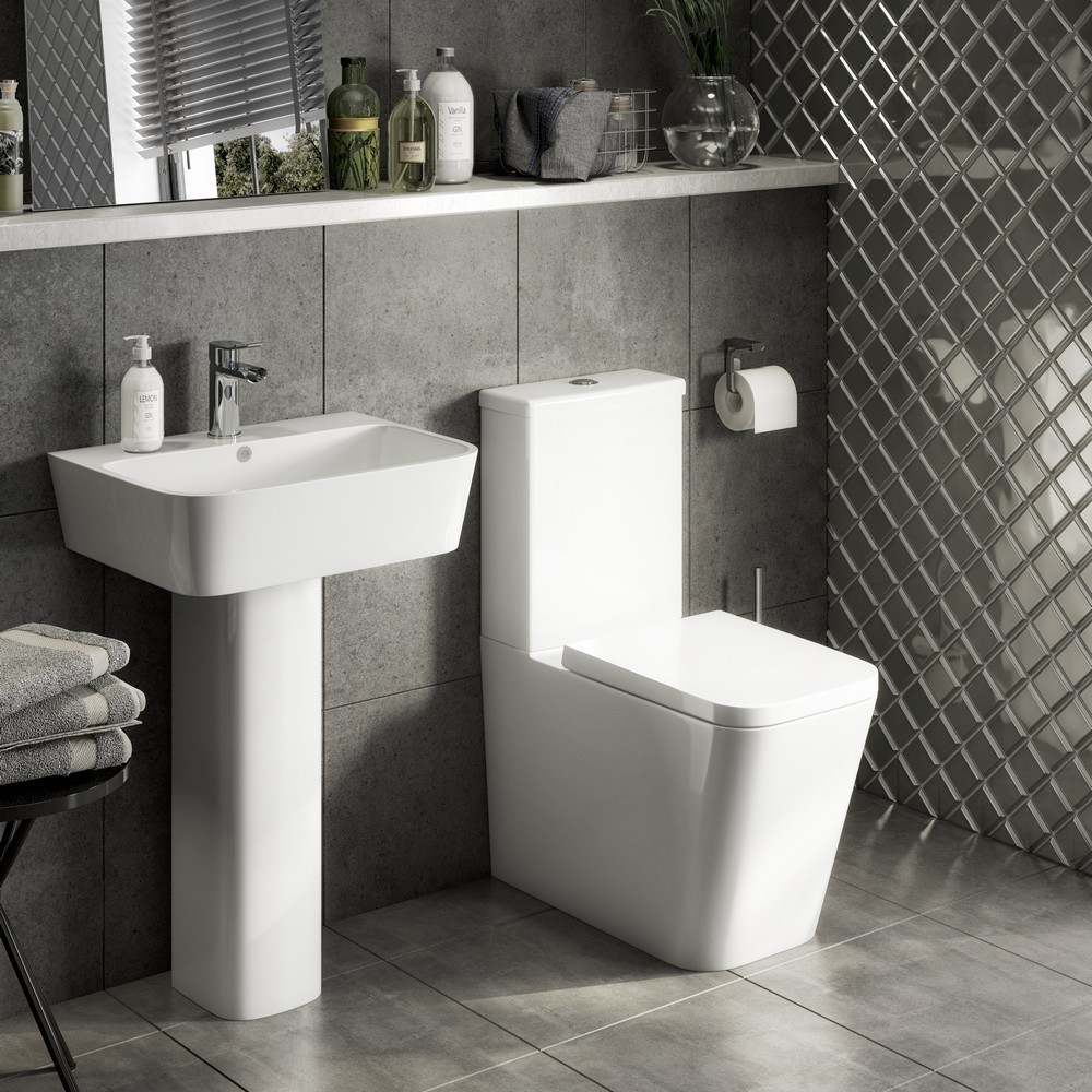 Kartell Genoa Square 550mm Basin & Full Pedestal