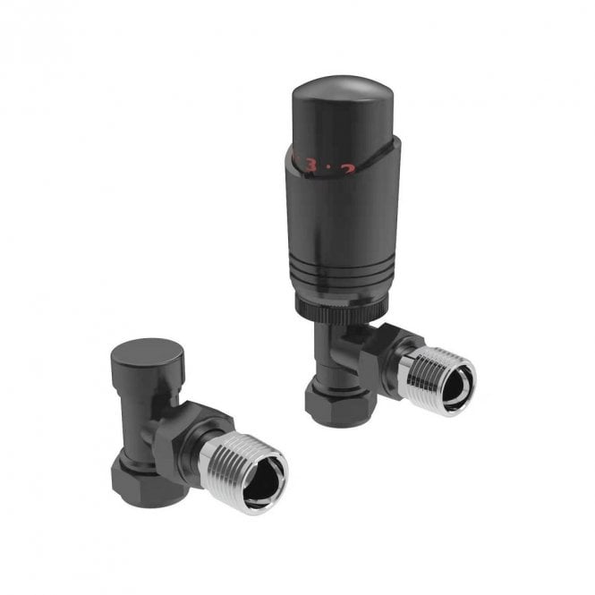 Kartell K-Design Angled Anthracite Thermostatic Radiator Valves