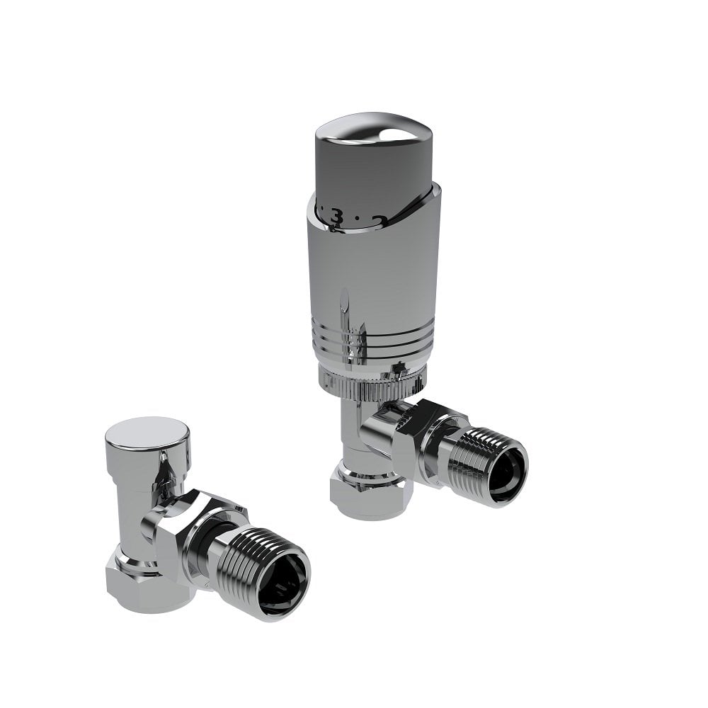 Kartell K-Design Angled Chrome Thermostatic Radiator Valves