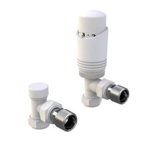 Kartell K-Design Angled White Thermostatic Radiator Valves
