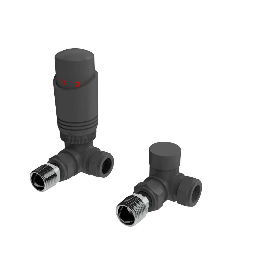 Kartell K-Design Corner Anthracite Thermostatic Radiator Valves