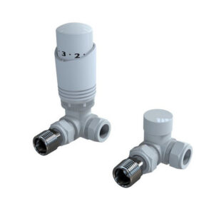 Kartell K-Design Corner White Thermostatic Radiator Valves