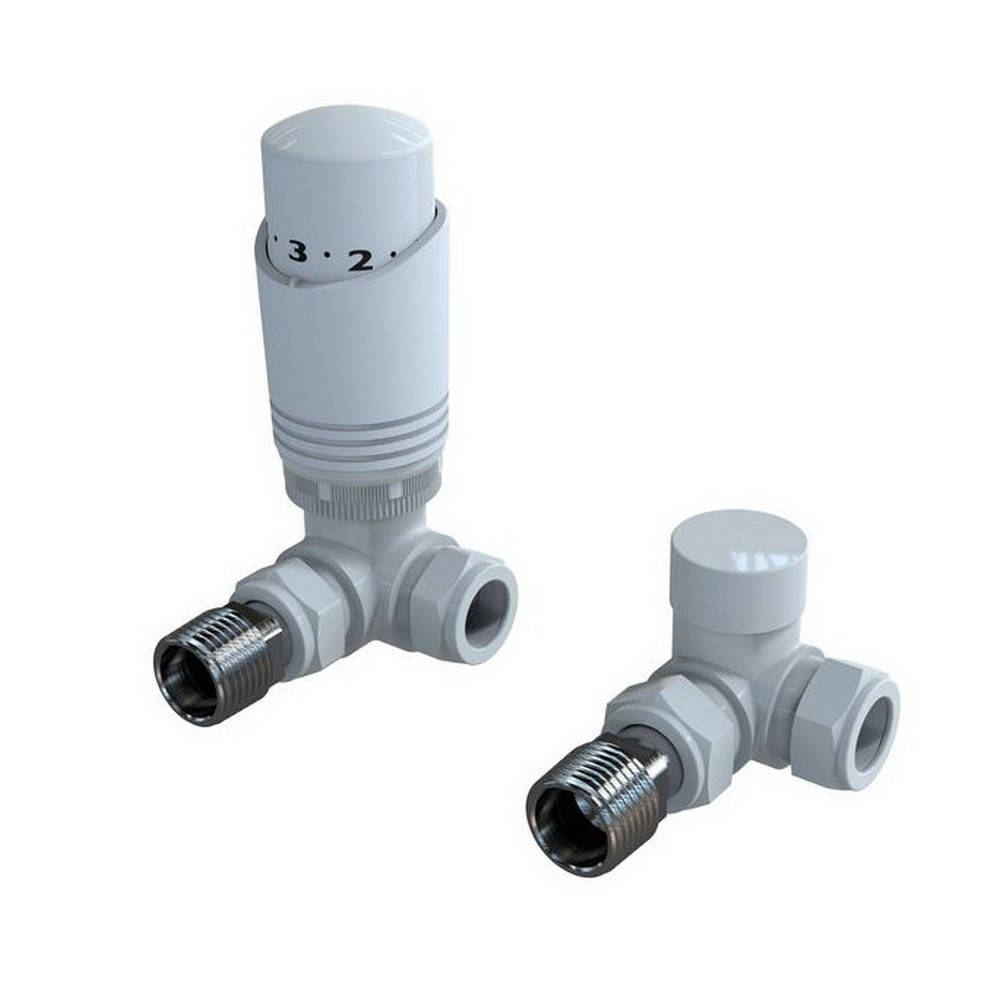 Kartell K-Design Corner White Thermostatic Radiator Valves