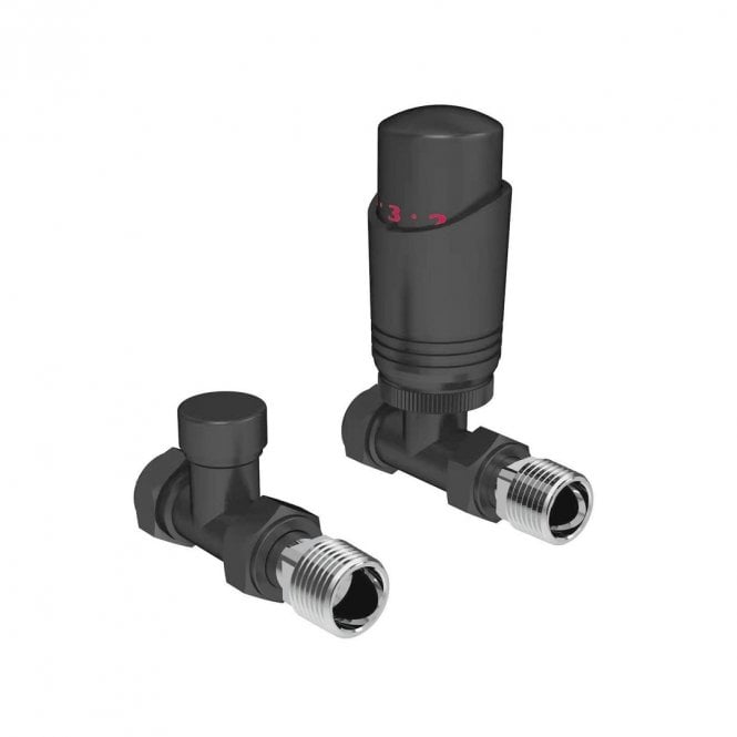 Kartell K-Design Straight Anthracite Thermostatic Radiator Valves