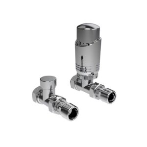 Kartell K-Design Straight Chrome Thermostatic Radiator Valves