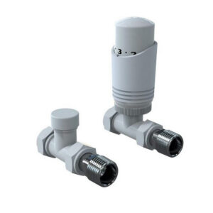 Kartell K-Design Straight White Thermostatic Radiator Valves