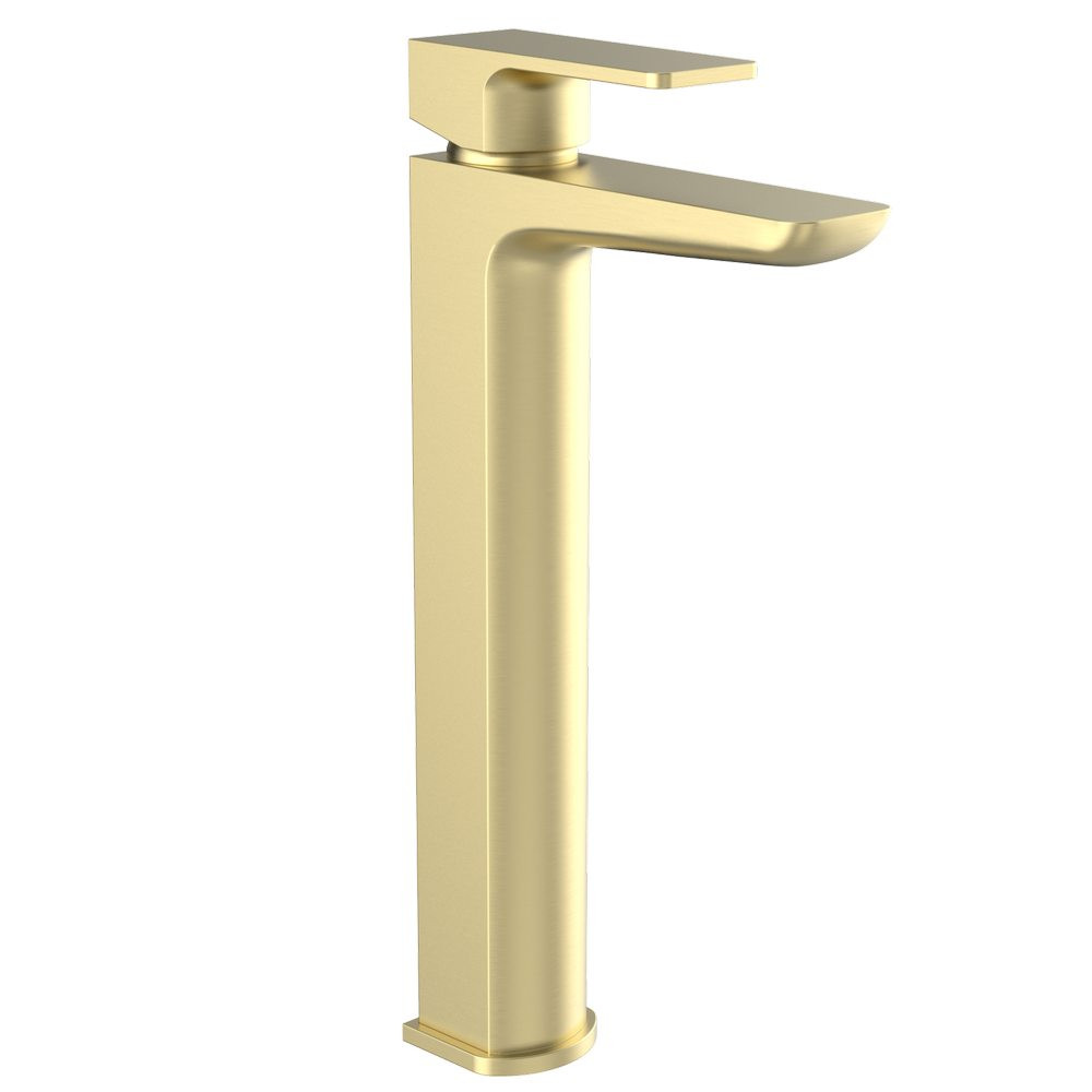 Kartell Kolt Brushed Brass Hi-Rise Basin Mixer Tap