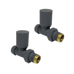 Kartell Modern Anthracite Straight Radiator Valves