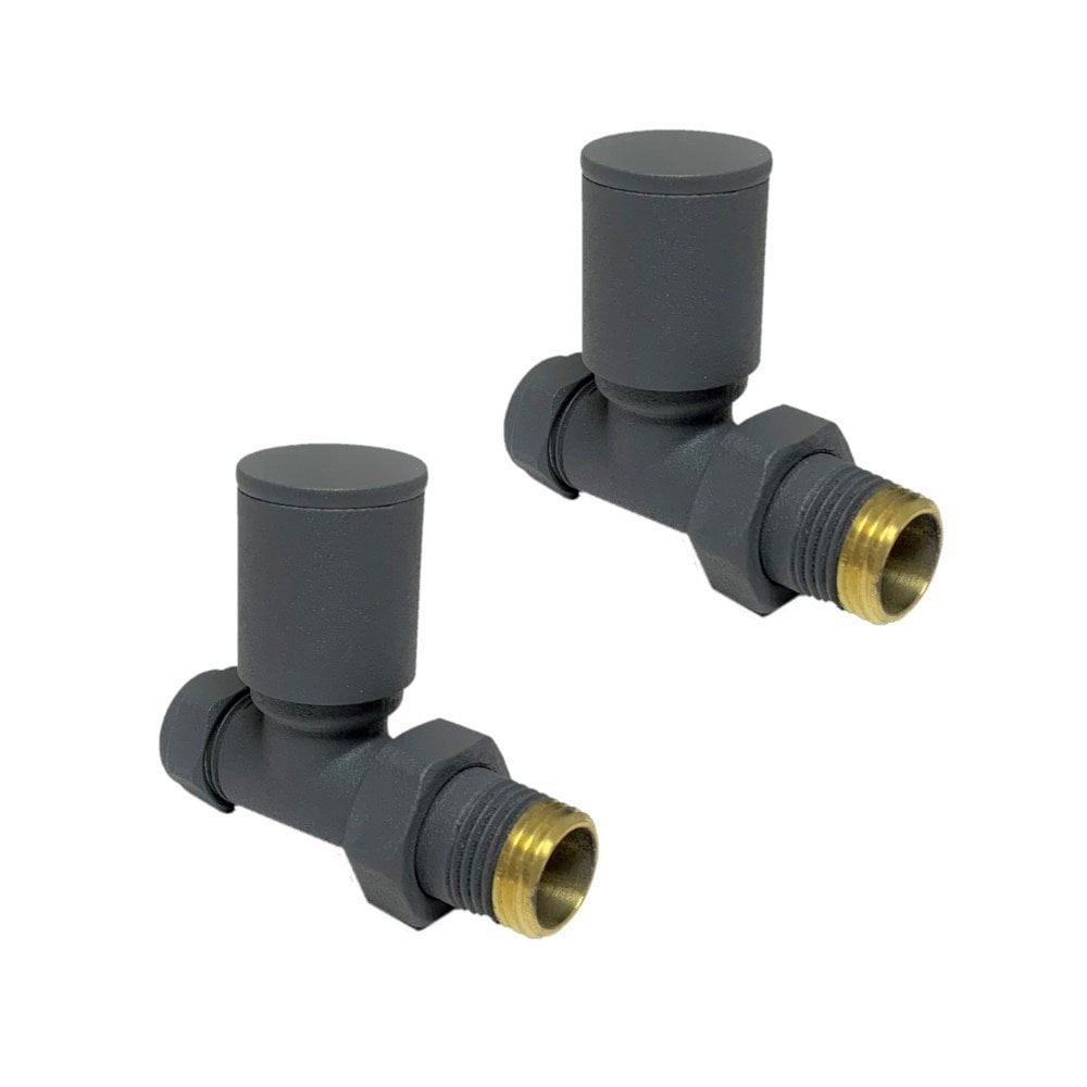 Kartell Modern Anthracite Straight Radiator Valves