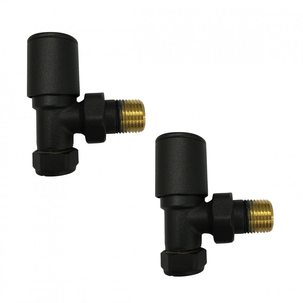 Kartell Modern Black Angled Radiator Valves