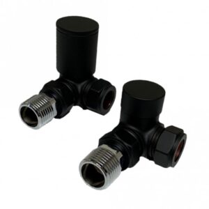 Kartell Modern Black Corner Radiator Valves