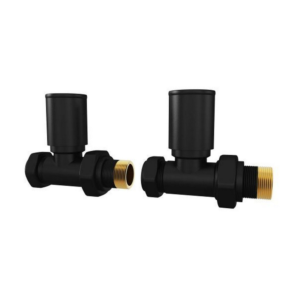 Kartell Modern Black Straight Radiator Valves