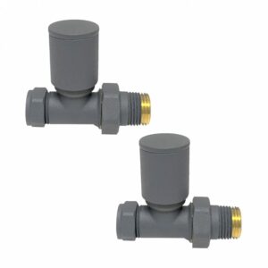 Kartell Modern Texture Grey Straight Radiator Valves