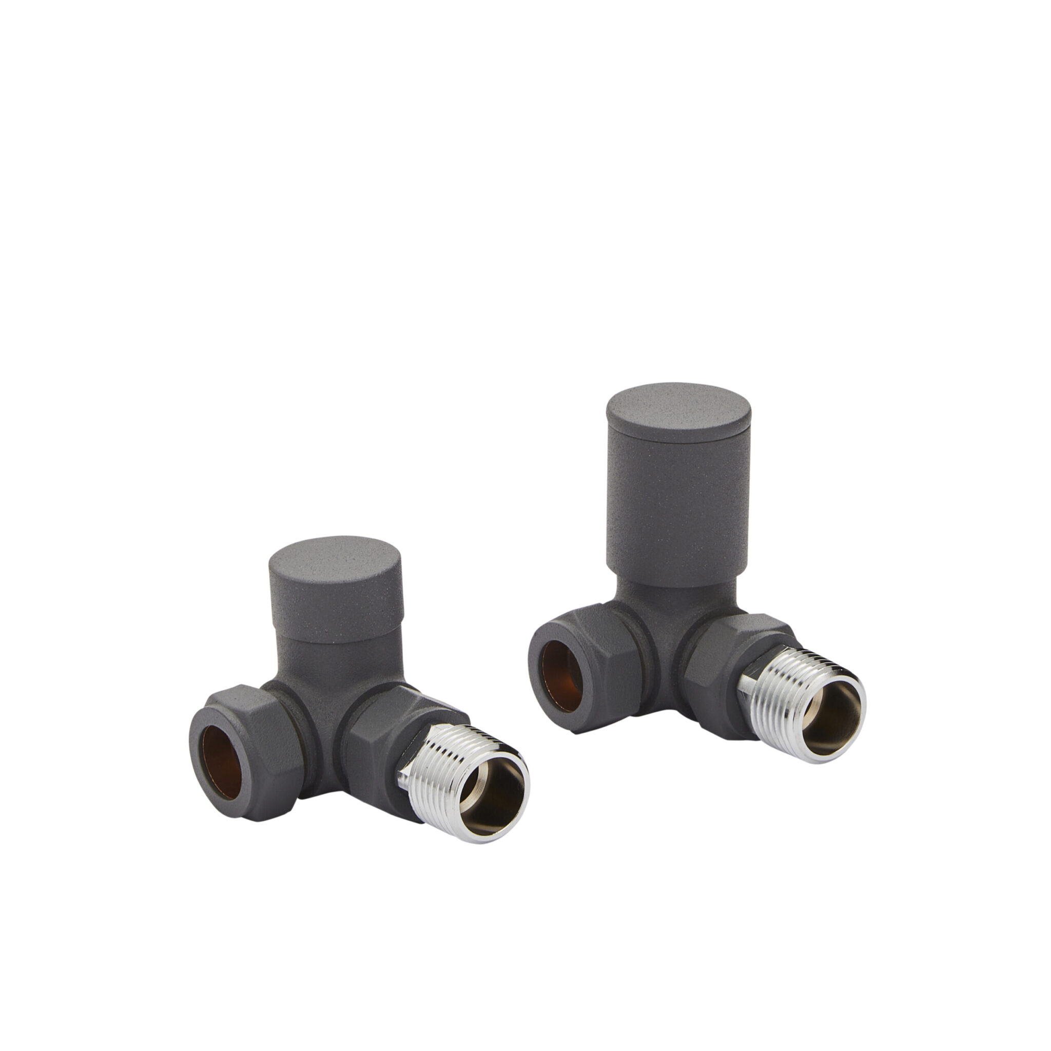 Kartell Modern Textured Grey Corner Radiator Valves