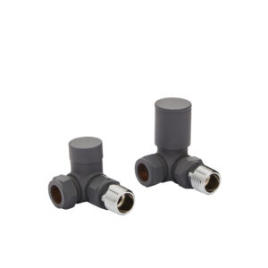 Kartell Modern Textured Grey Corner Radiator Valves