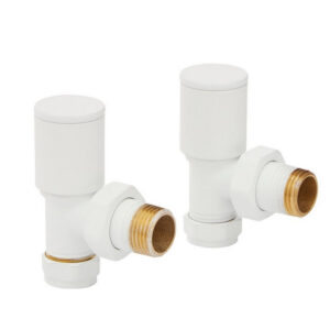 Kartell Modern White Angled Radiator Valves