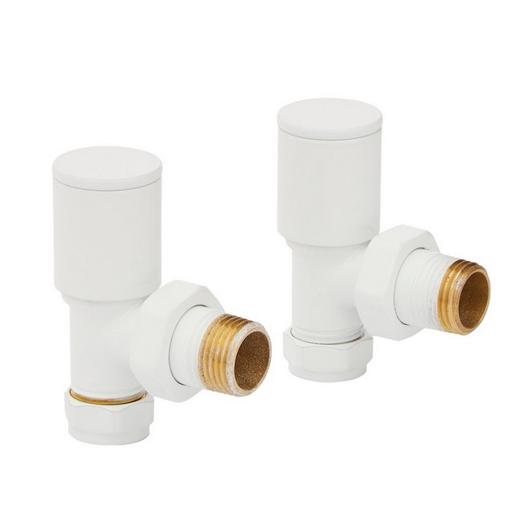 Kartell Modern White Angled Radiator Valves