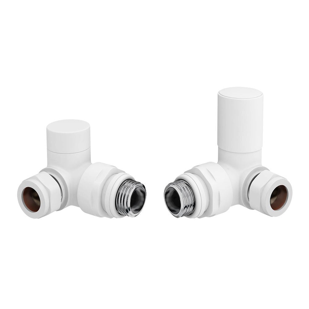 Kartell Modern White Corner Radiator Valves